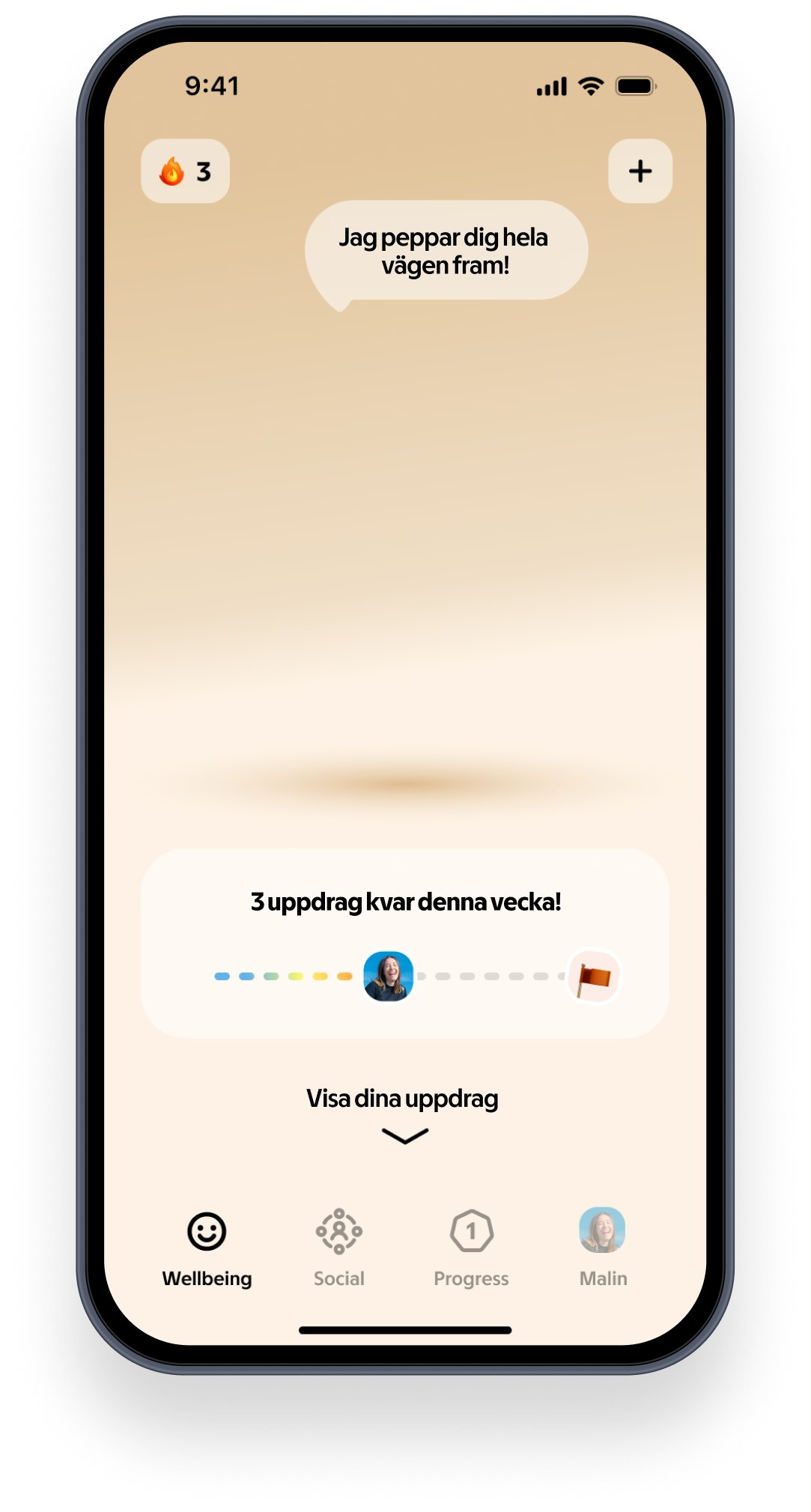 Palla-appen på iPhone med veckans hälsouppdrag